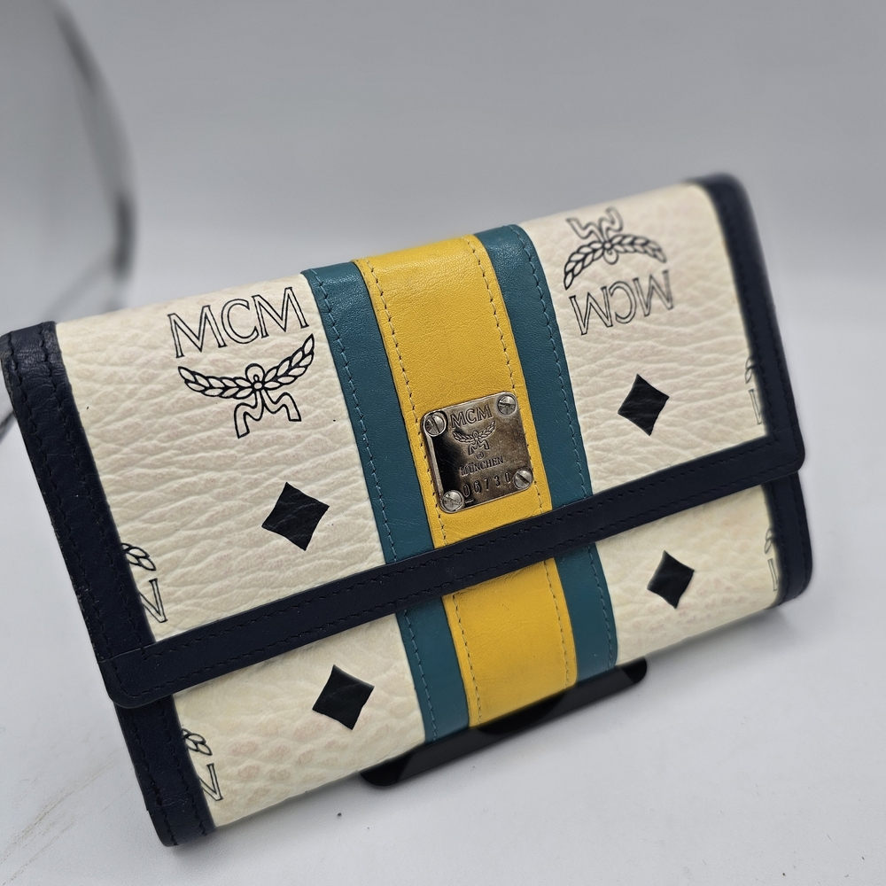 MCM Women's Cream and Yellow Leather Bag